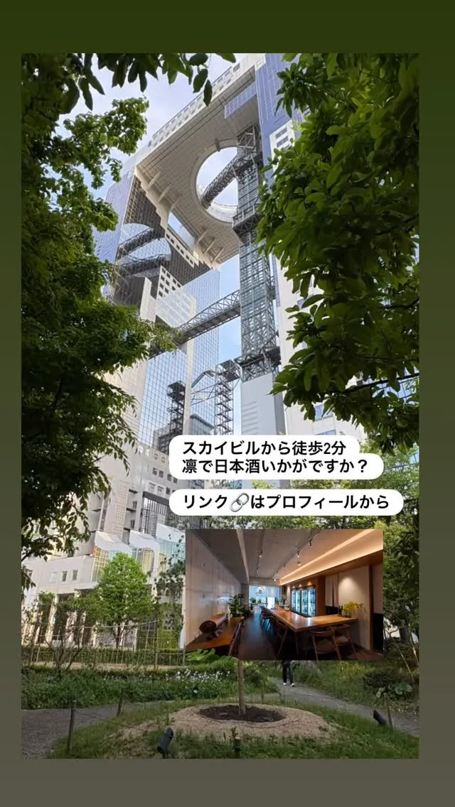 里山から見るスカイビルも美しい🌿